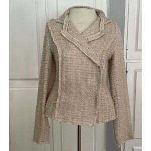 CAbi‎ Casual Snap Button Blazer Top Size XS Tweed Preppy